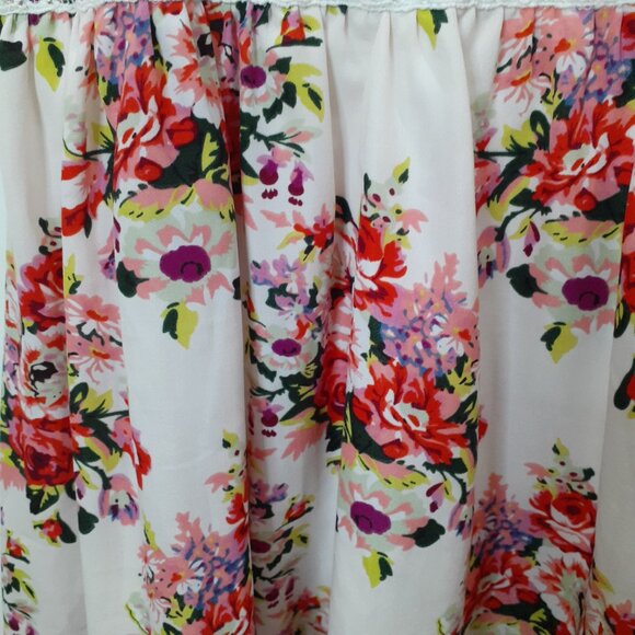 Rue21 Floral Midi Dress Crochet Lace Look Size Small White Pink Sleeveless - Picture 5 of 12